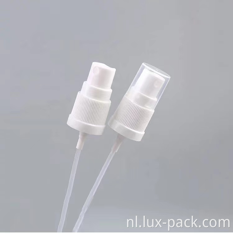 Aangepaste 18/415 Plastic spuitpomp voor glazen fles Essentiële olieverpakking 18 mm Plastic Fine Mist Dispenser